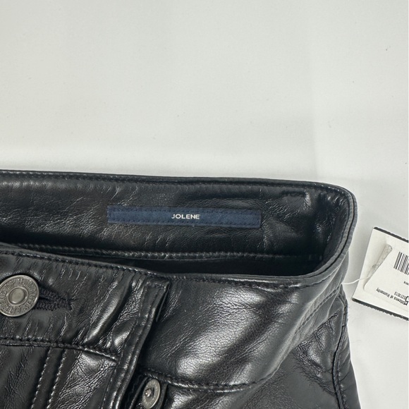 Citizens of Humanity Jolene High Rise Black Leather Straight Leg Jeans Size 27 - Picture 11 of 16